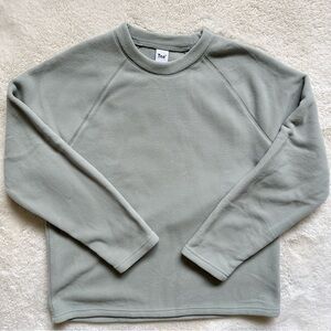 Aritzia Tna Cozy Polar Crewneck Sweatshirt - Sage Green S